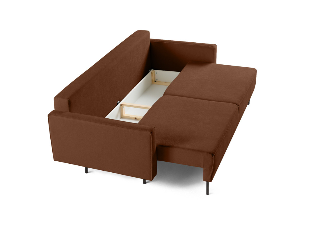 Canapé droit 3 places convertible avec coffre en tissu Charlie