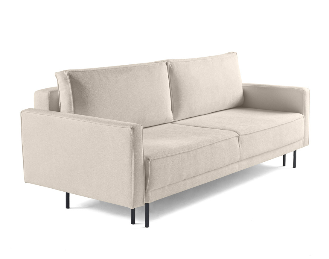 Canapé droit 3 places convertible avec coffre en tissu Charlie Canapé droit 3 places convertible avec coffre en tissu Charlie