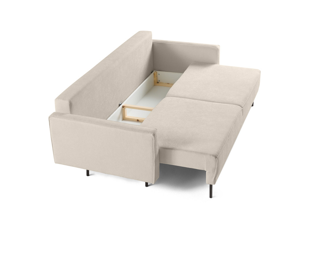 Canapé droit 3 places convertible avec coffre en tissu Charlie Canapé droit 3 places convertible avec coffre en tissu Charlie