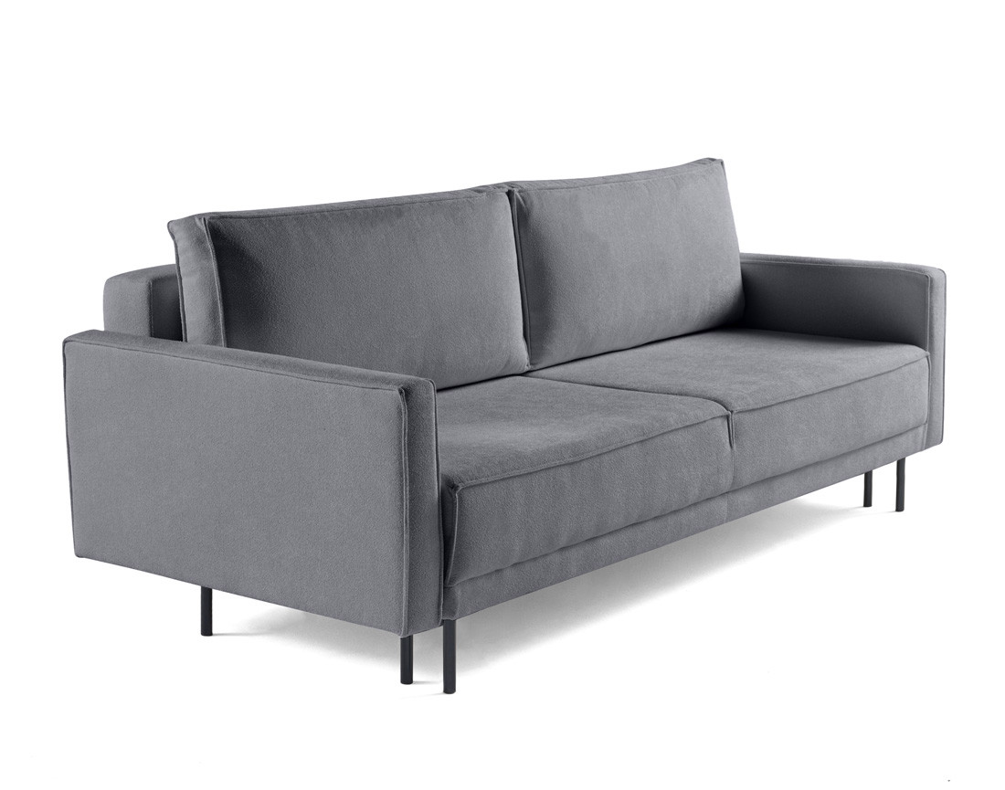 Canapé droit 3 places convertible avec coffre en tissu Charlie Canapé droit 3 places convertible avec coffre en tissu Charlie