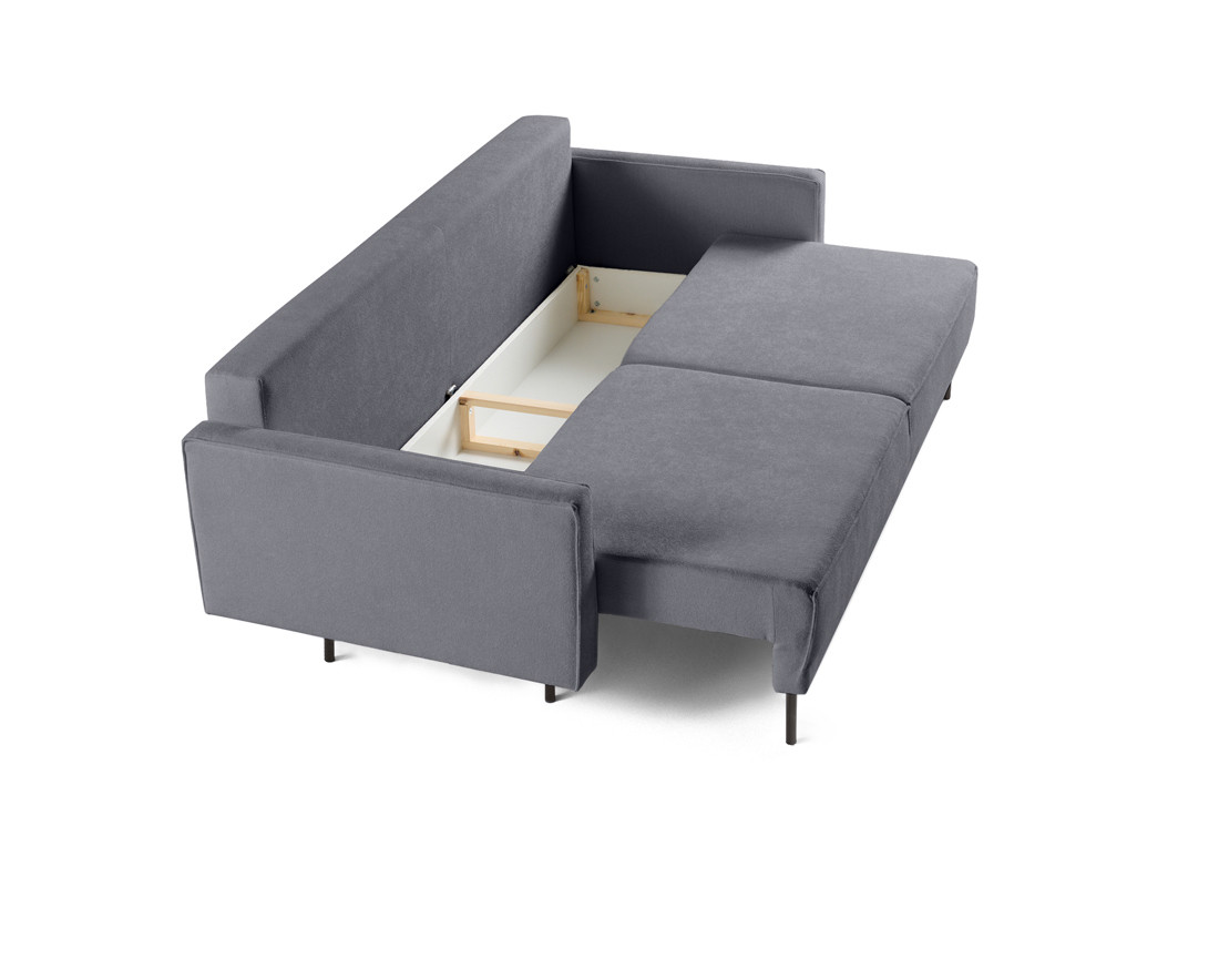 Canapé droit 3 places convertible avec coffre en tissu Charlie Canapé droit 3 places convertible avec coffre en tissu Charlie