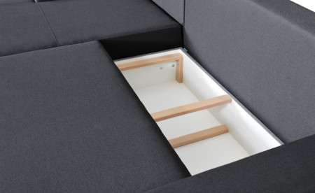 Craig - Canapé d'angle convertible 4 places - en tissu - avec coffre de rangement - gauche Craig - Canapé d'angle convertible 4 places - en tissu - avec coffre de rangement - gauche