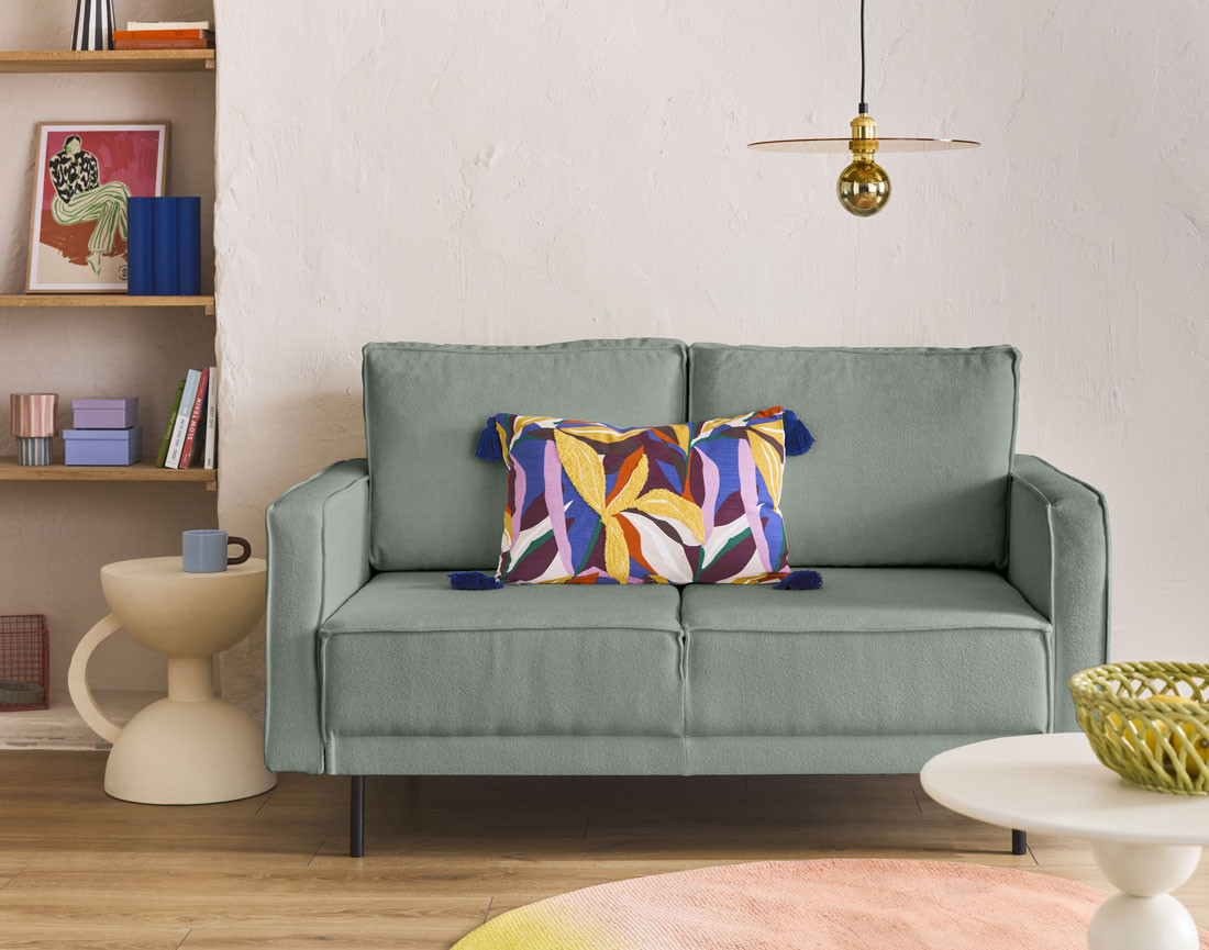 Canapé droit 2 places en tissu Charlie