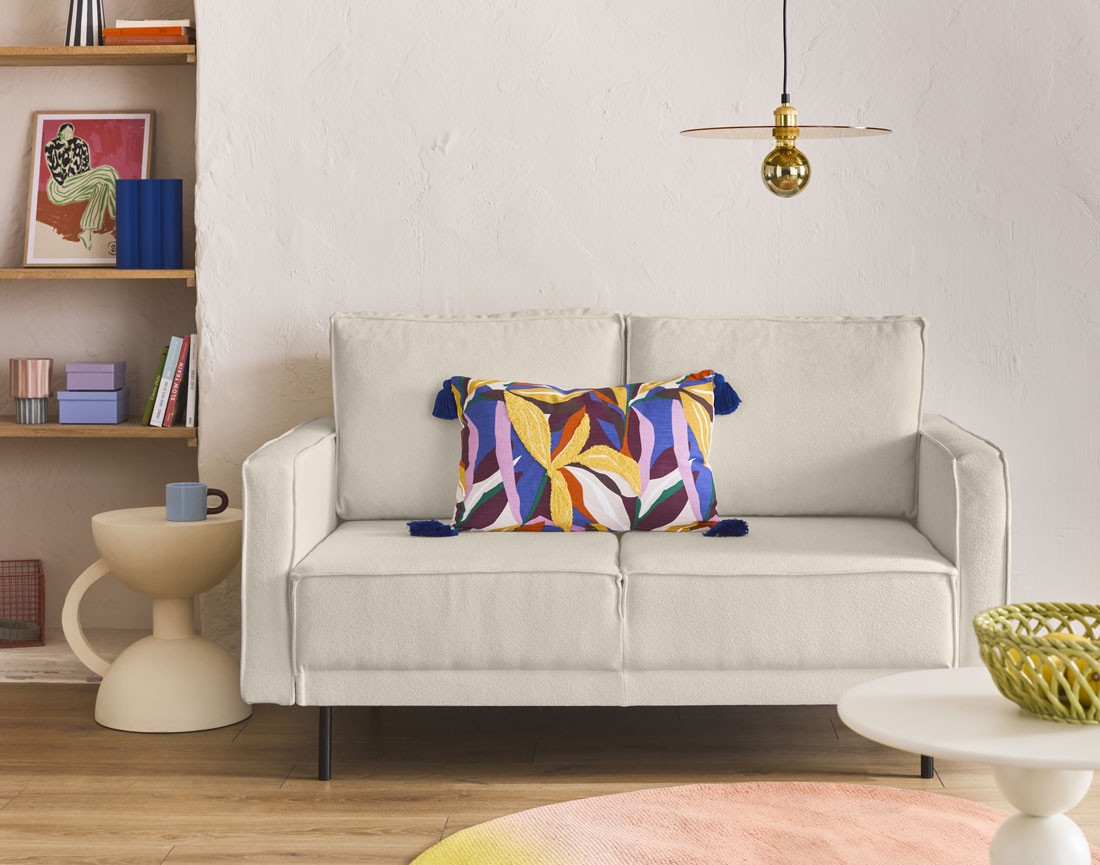 Canapé droit 2 places en tissu Charlie Canapé droit 2 places en tissu Charlie