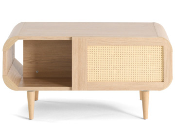 Table basse bois et cannage...