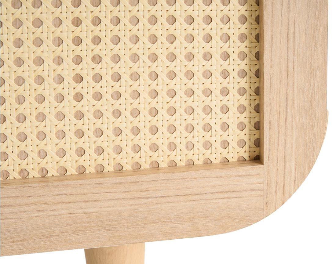 Table basse bois et cannage 100 cm Mathilde