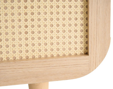 Table basse bois et cannage 1 niche 100 cm Mathilde