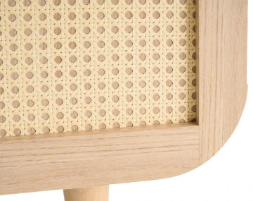 Table basse bois et cannage 1 niche 100 cm Mathilde