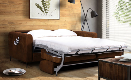 Allan - Canapé 3 places convertible - Ouverture express - couchage quotidien - Style Industriel Allan - Canapé 3 places convertible - Ouverture express - couchage quotidien - Style Industriel