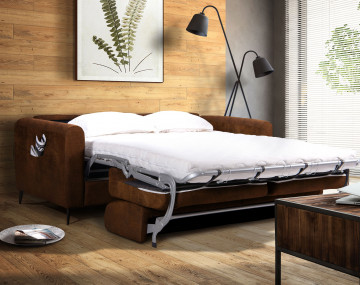  Allan - Canapé 3 places convertible - Ouverture express - couchage quotidien - Style Industriel