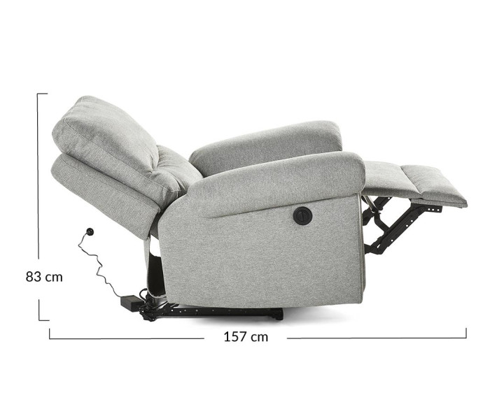 Fauteuil relax électrique en tissu Jasmin