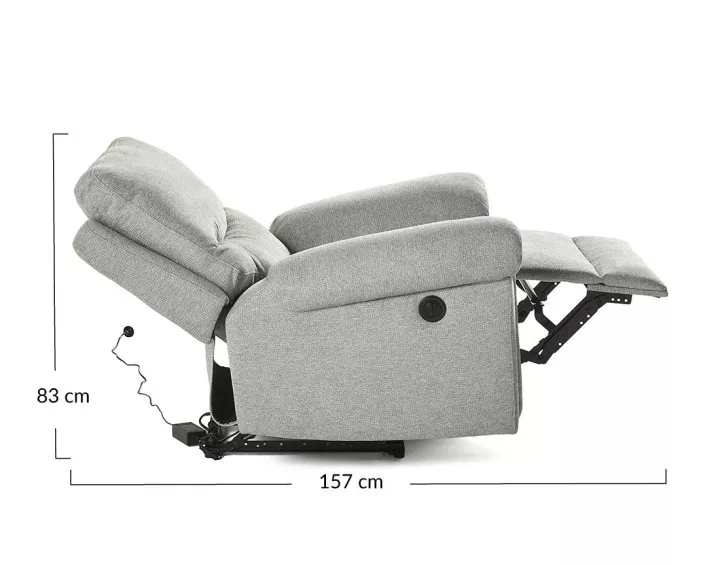 Fauteuil relax électrique en tissu Jasmin