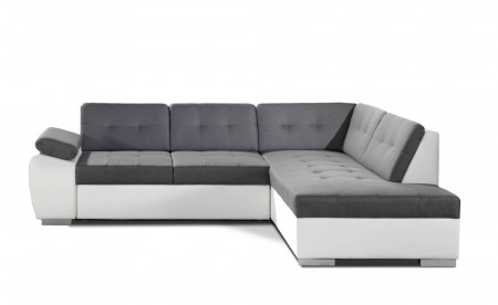 Dakota - Canapé d'angle convertible - en simili et tissu - Droit Dakota - Canapé d'angle convertible - en simili et tissu - Droit