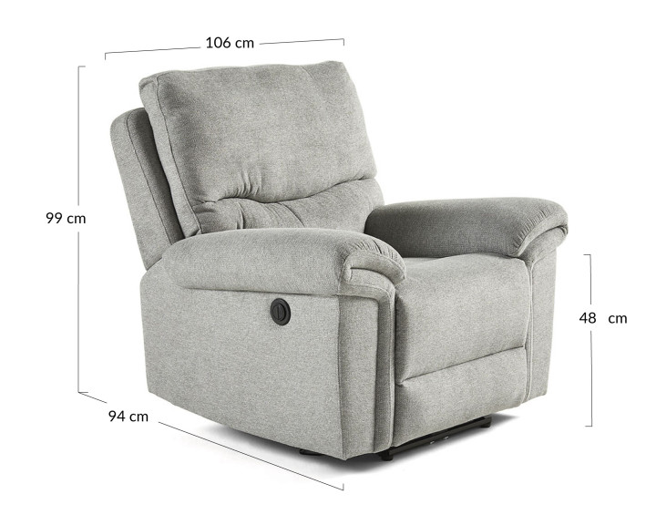 Fauteuil relax électrique en tissu Jasmin