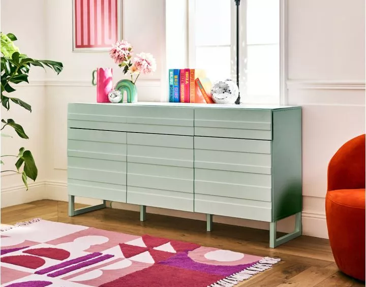 Sofia - buffet bas - vert sauge mat - 110 cm Bestmobilier