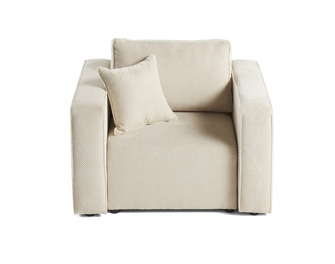 Fauteuil en velours texturé Topaze