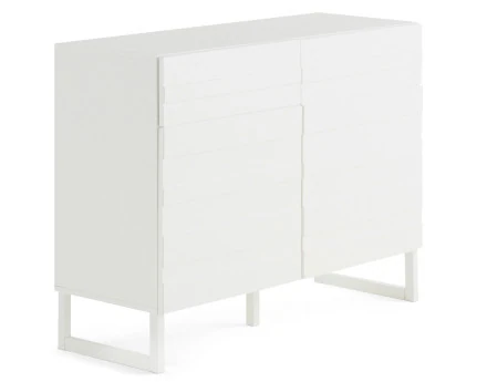 Buffet bas blanc 2 portes et 2 tiroirs 110 cm Sofia
