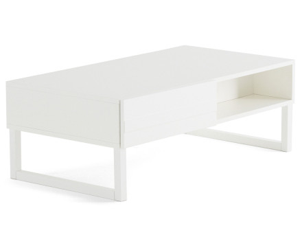 Table basse blanc 1 niche 110 cm Sofia