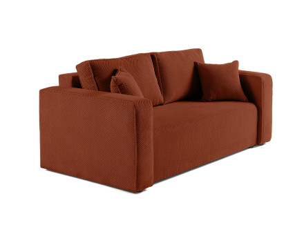 Canapé droit 2 places en velours texturé Topaze