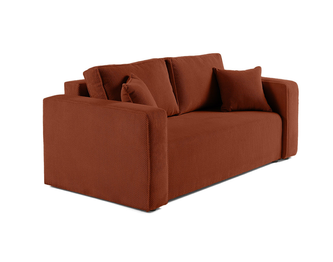 Canapé droit 2 places en velours texturé Topaze