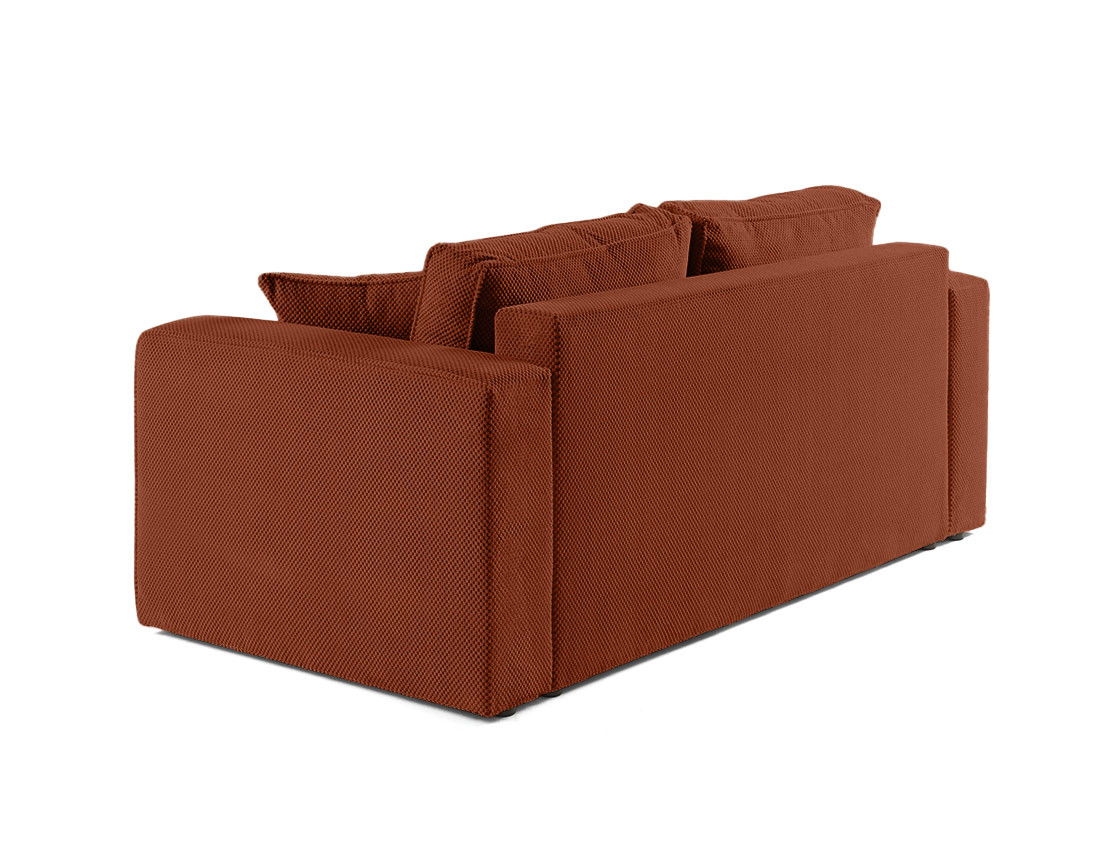 Canapé droit 2 places en velours texturé Topaze