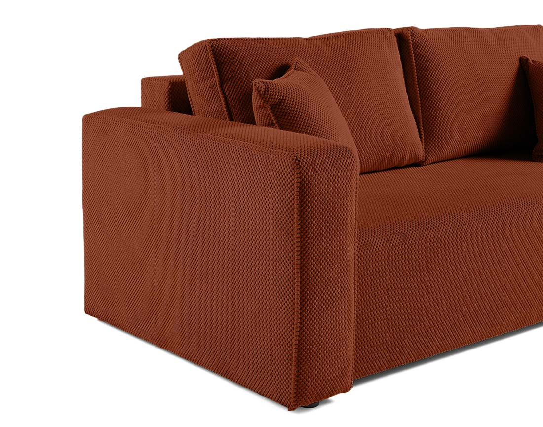 Canapé droit 2 places en velours texturé Topaze