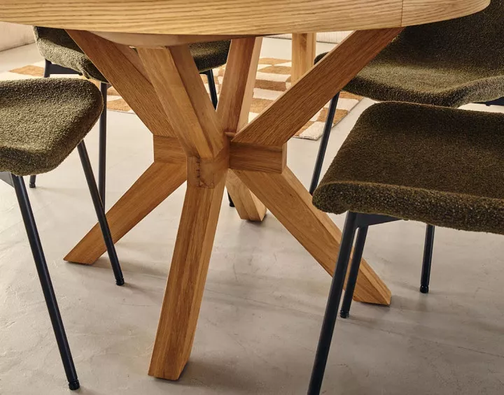 Table à manger ronde extensible bois 120 cm Virtuoso