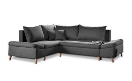 Rosa - Canapé d'angle scandinave gauche convertible avec rangement - 258x196x85cm Rosa - Canapé d'angle scandinave gauche convertible avec rangement - 258x196x85cm