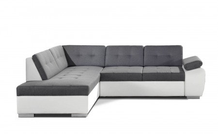 Dakota - Canapé d'angle convertible - en simili et tissu - Gauche Dakota - Canapé d'angle convertible - en simili et tissu - Gauche
