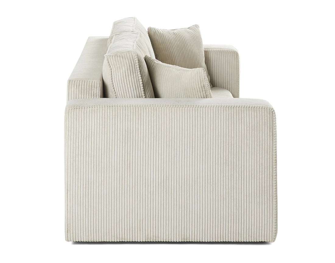 Canapé droit 2 places en velours côtelé Topaze