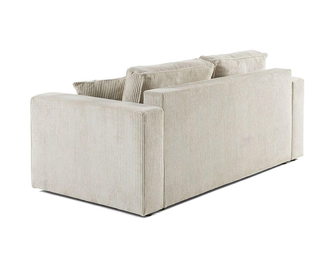 Canapé droit 2 places en velours côtelé Topaze