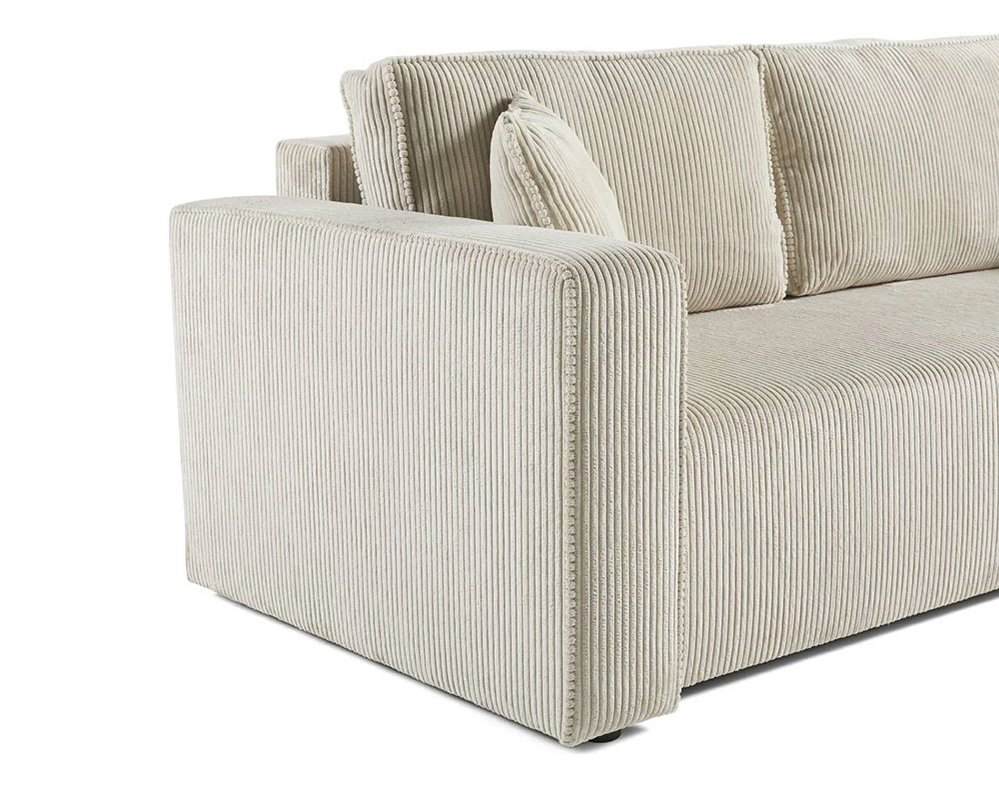 Canapé droit 2 places en velours côtelé Topaze