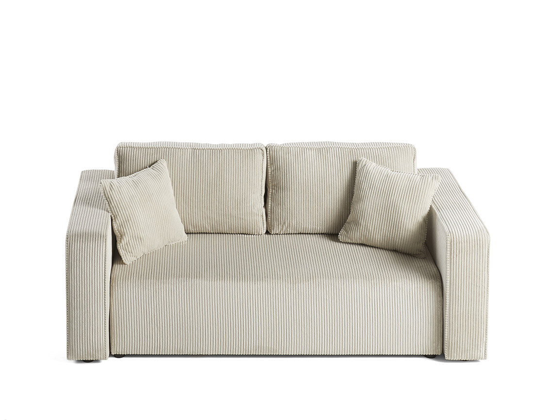 Canapé droit 2 places en velours côtelé Topaze