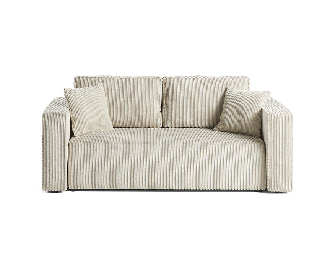 Canapé droit 2 places en velours côtelé Topaze