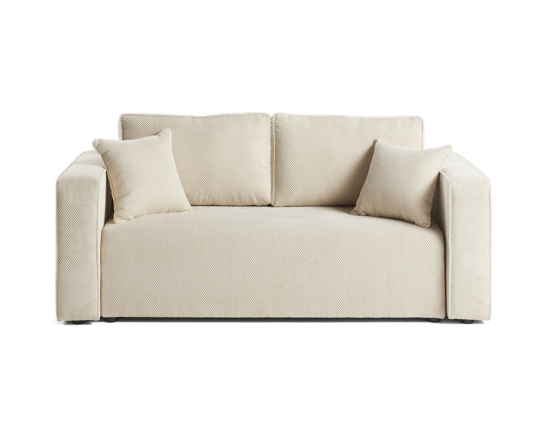 Canapé droit 2 places en velours texturé Topaze Canapé droit 2 places en velours texturé Topaze