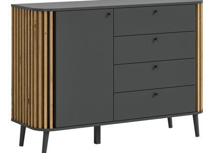 Buffet bas gris et bois 120 cm Camberwell