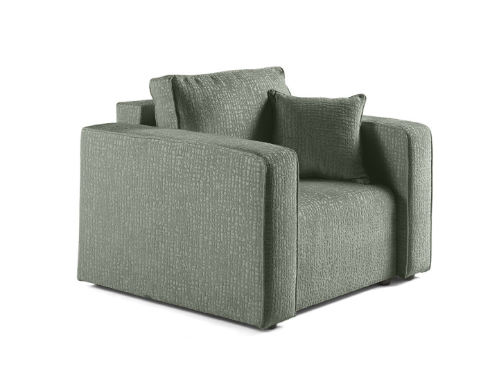 Fauteuil en tissu velours relief Topaze