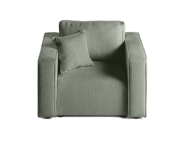 Fauteuil en tissu velours relief Topaze