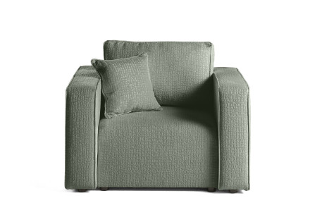 Fauteuil en tissu velours relief Topaze