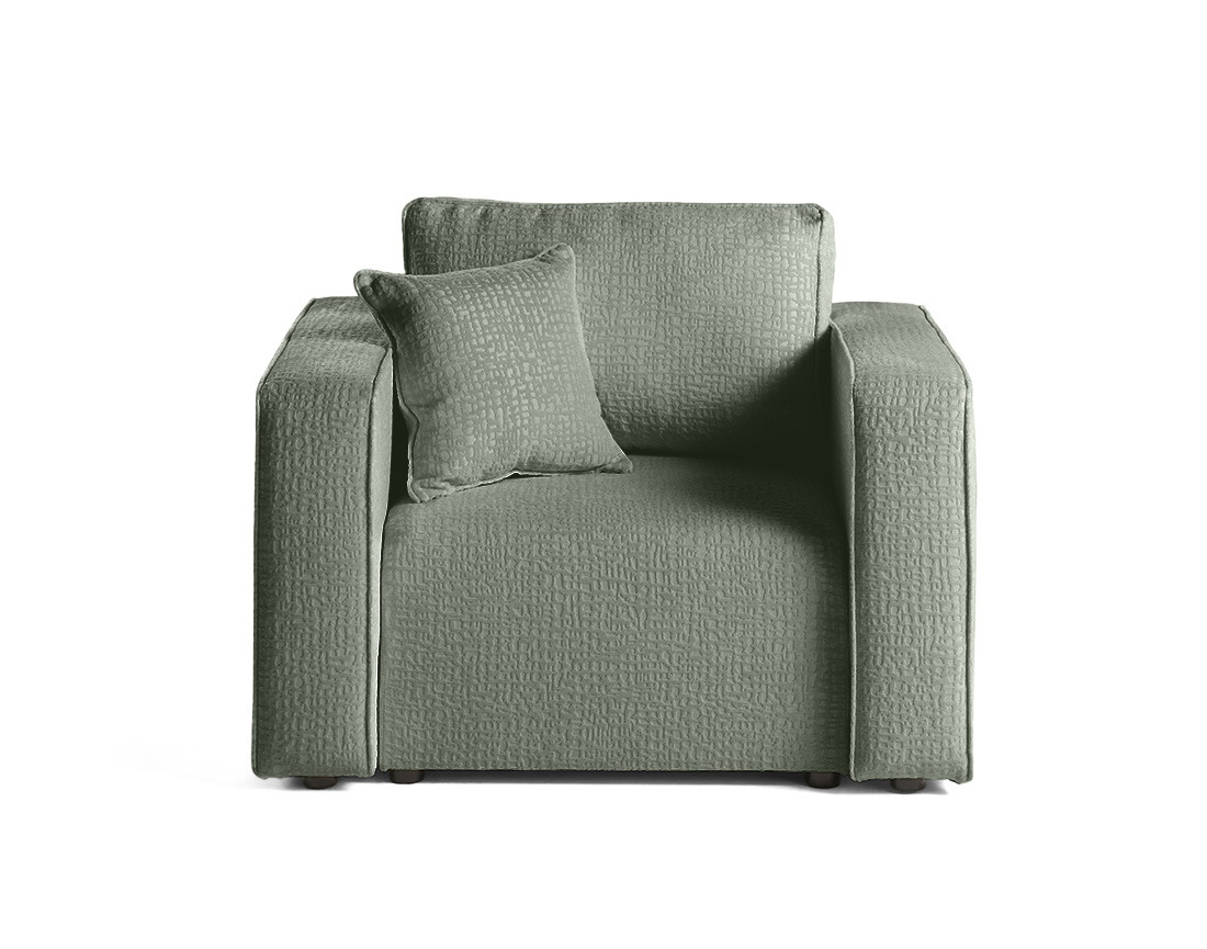 Fauteuil en tissu velours relief Topaze