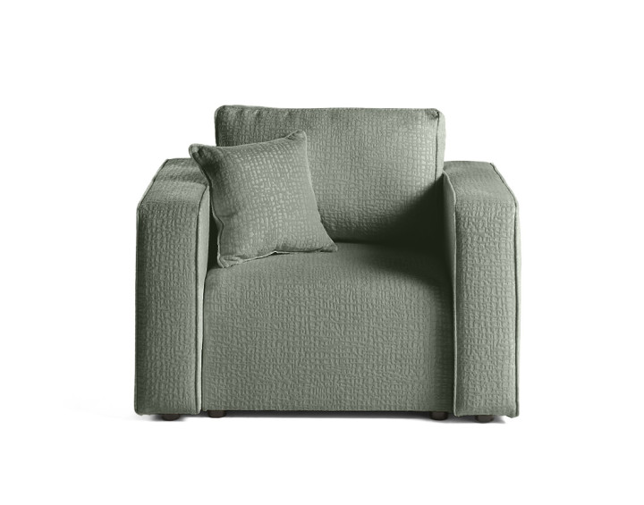 Fauteuil en tissu velours relief Topaze