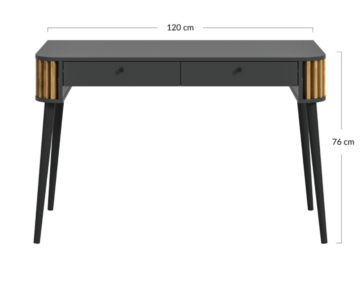 Console bureau gris et bois 120 cm Camberwell