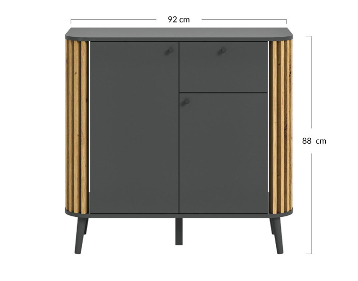 Buffet bas gris et bois 92 cm Camberwell