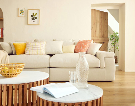 Canapé 4 places - assise profonde - en tissu Sergio