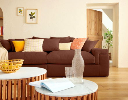 Canapé 4 places - assise profonde - en tissu Sergio