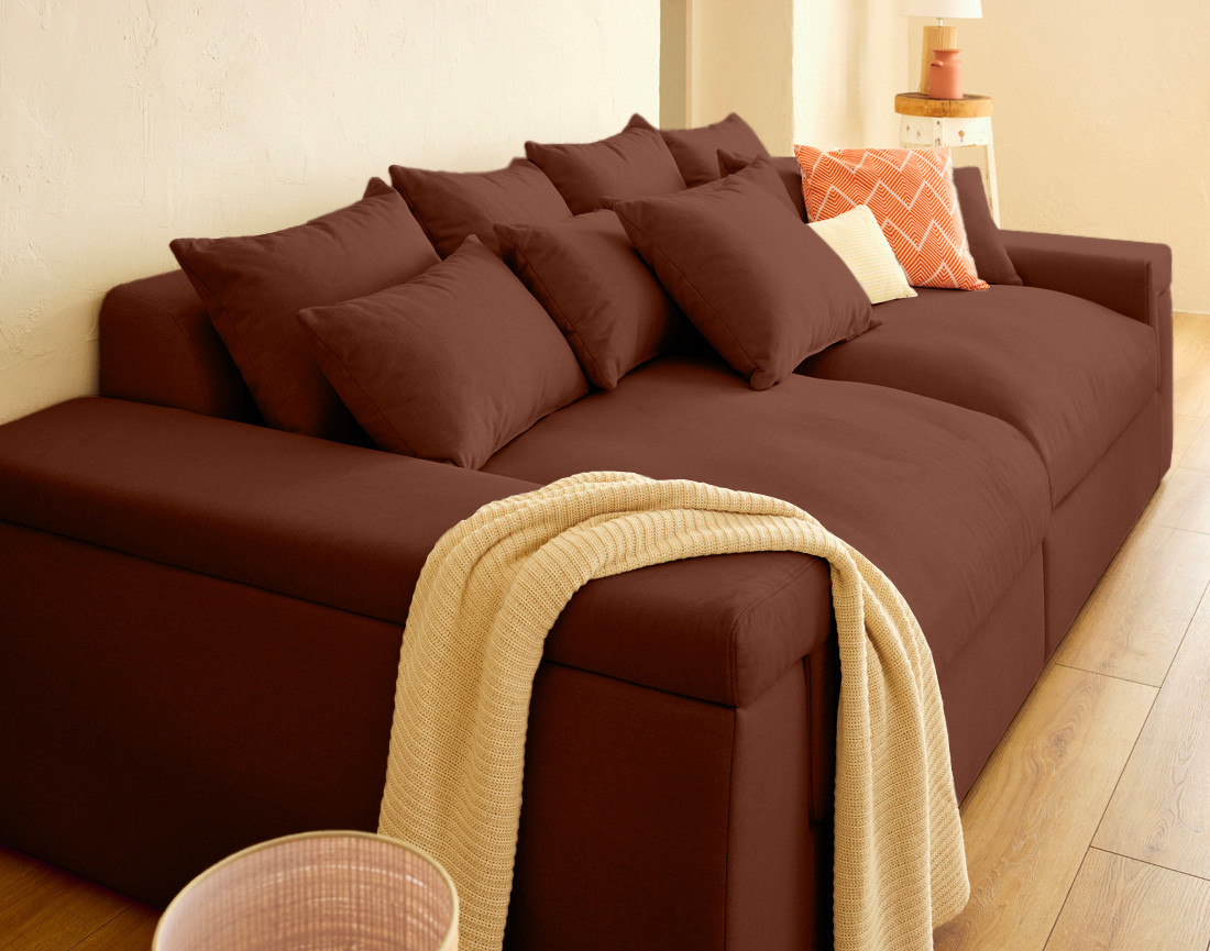 Canapé 4 places - assise profonde - en tissu Sergio