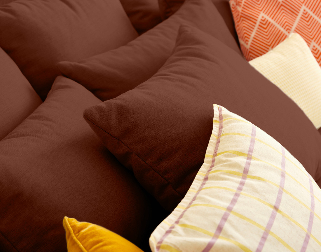 Canapé 4 places - assise profonde - en tissu Sergio