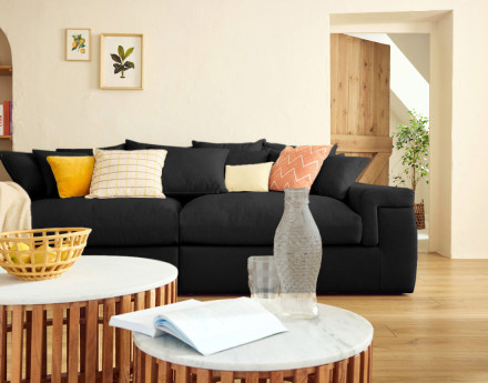 Canapé 4 places - assise profonde - en tissu Sergio