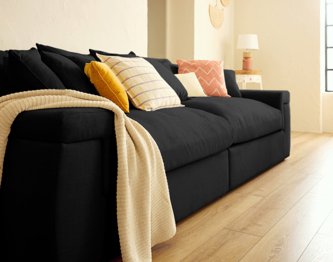 Canapé 4 places - assise profonde - en tissu Sergio Canapé 4 places - assise profonde - en tissu Sergio