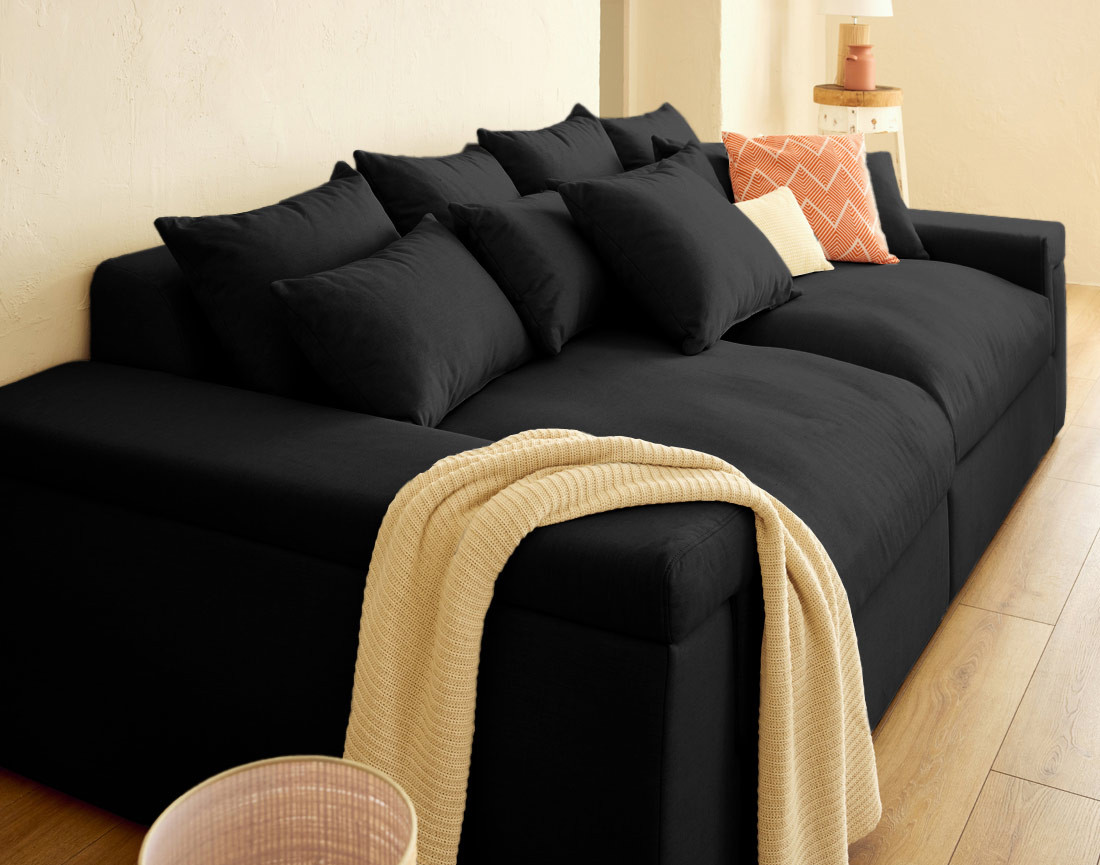 Canapé 4 places - assise profonde - en tissu Sergio Canapé 4 places - assise profonde - en tissu Sergio